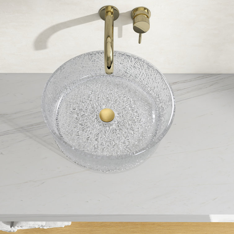 Stadium 16" Clear Tempered Glass Circular Vessel Sink