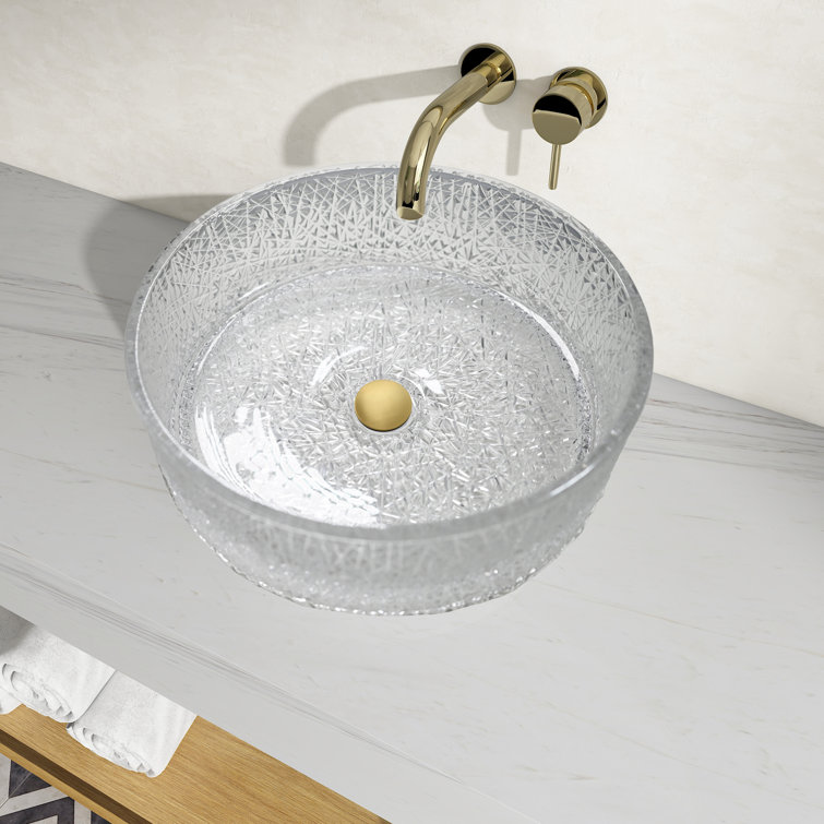 Stadium 16" Clear Tempered Glass Circular Vessel Sink