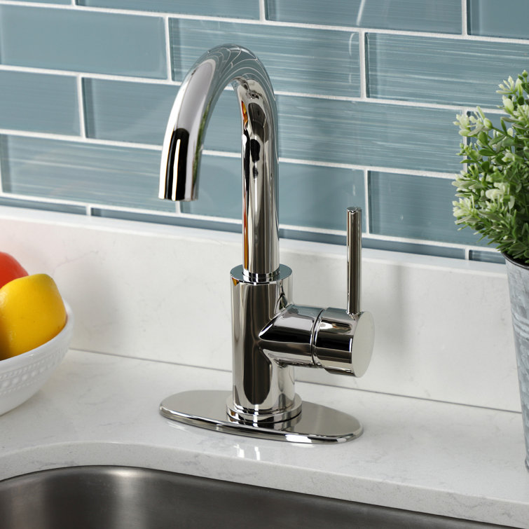 Polished Nickel Single-Handle Deck Mount Bar Faucet