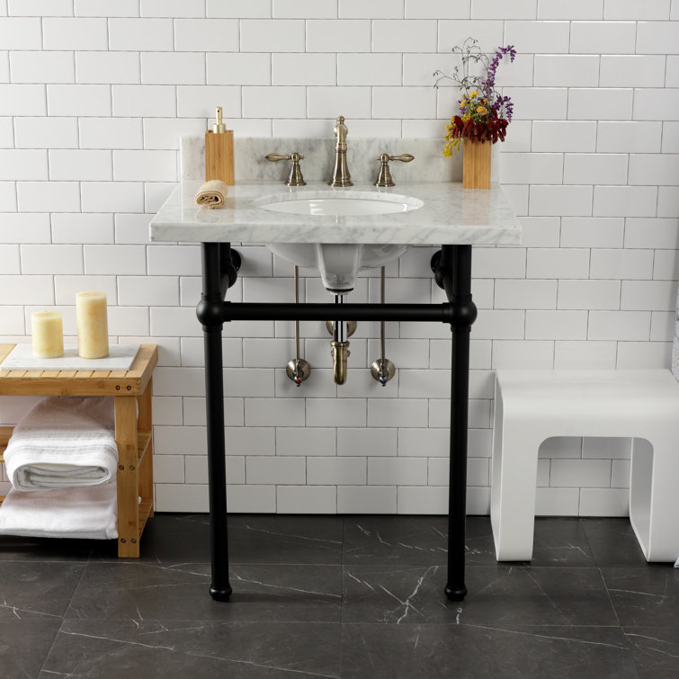 Elegant Matte Black and Brass Widespread Bathroom Faucet