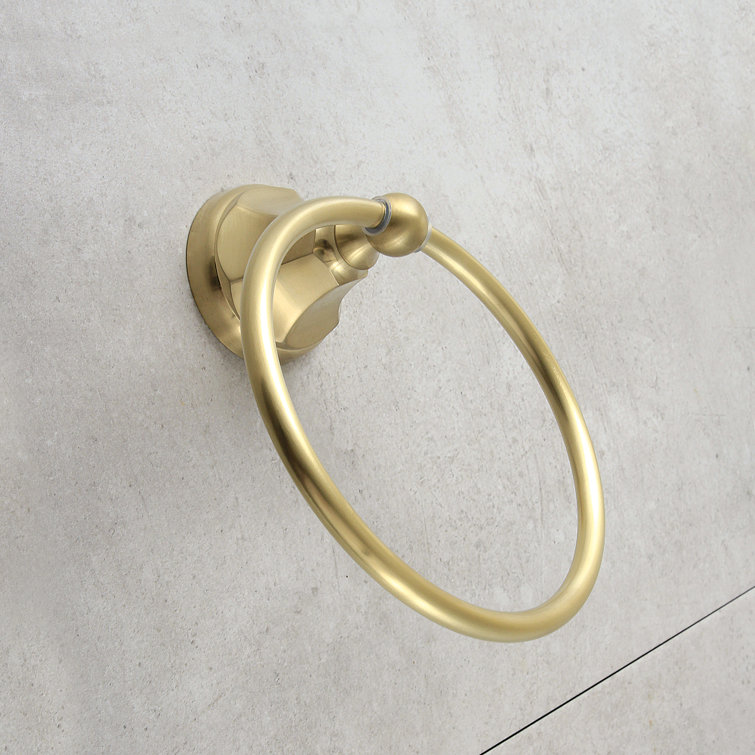 Brushed Brass Wall Mounted Towel Ring