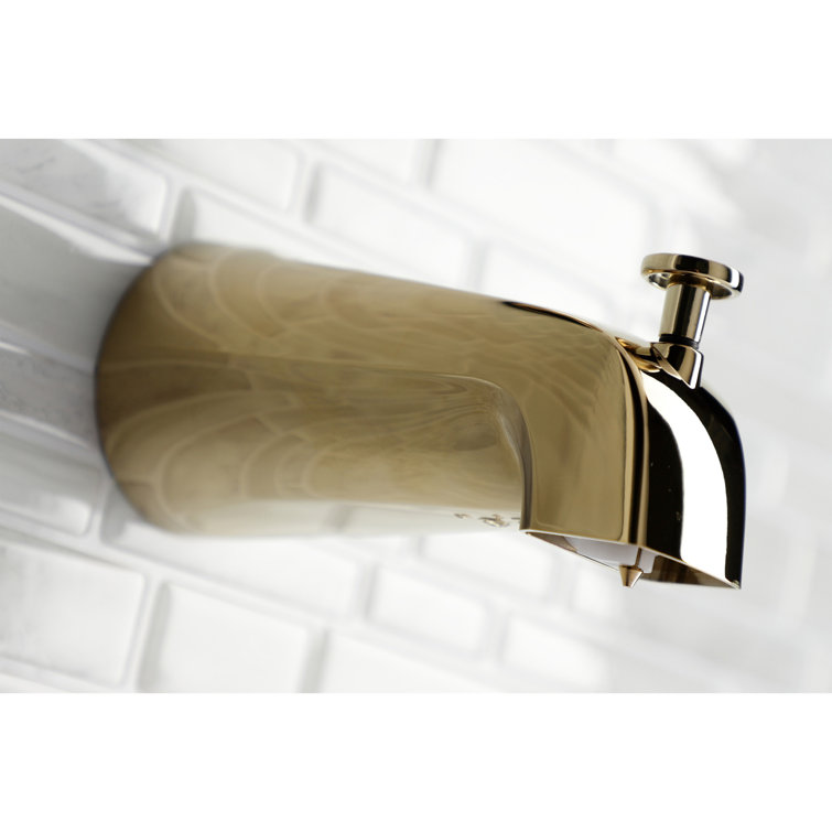 Elegant Polished Brass 5" Wall-Mount Tub Spout with Diverter