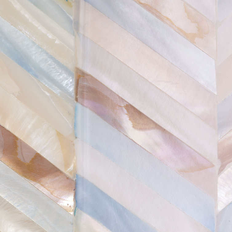 Hexagonal Blue Mother of Pearl Wall Mirror