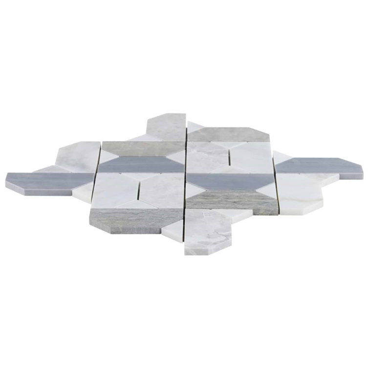 Pledge 12x12 Polished Marble Geometric Mosaic Tile