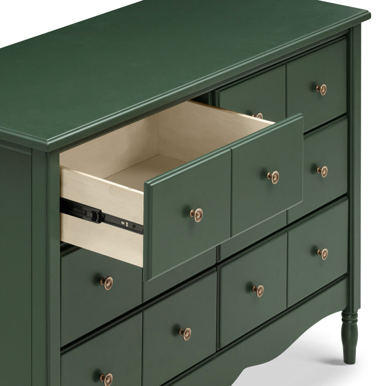 Forest Green Double Dresser with Six Drawers
