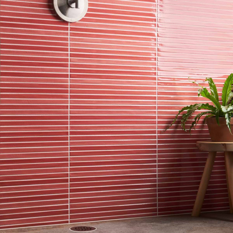 Wild Coralito Pink Glossy Ceramic Mosaic Wall Tile