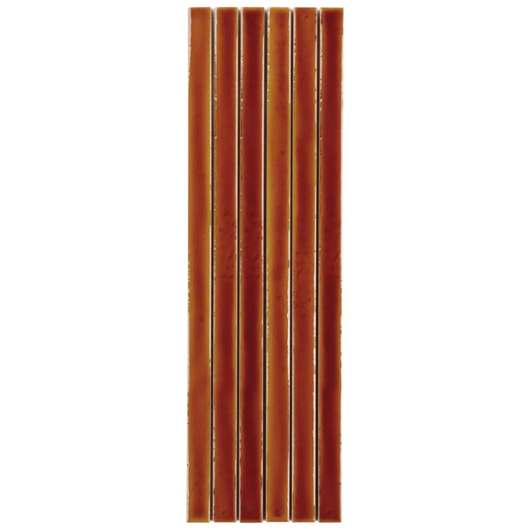 Honey Brown Glossy Ceramic Mosaic Wall Tile Sheet