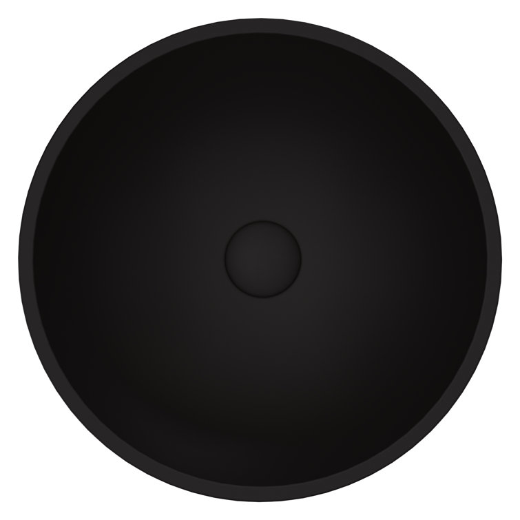 Cavalli Matte Black Glass Round Vessel Sink