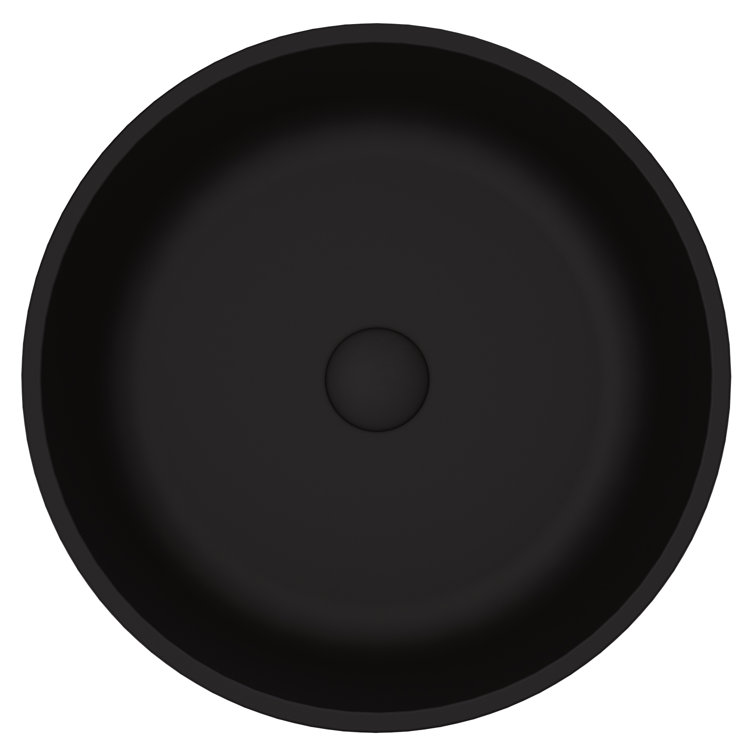 Modus Matte Black Glass Round Vessel Bathroom Sink
