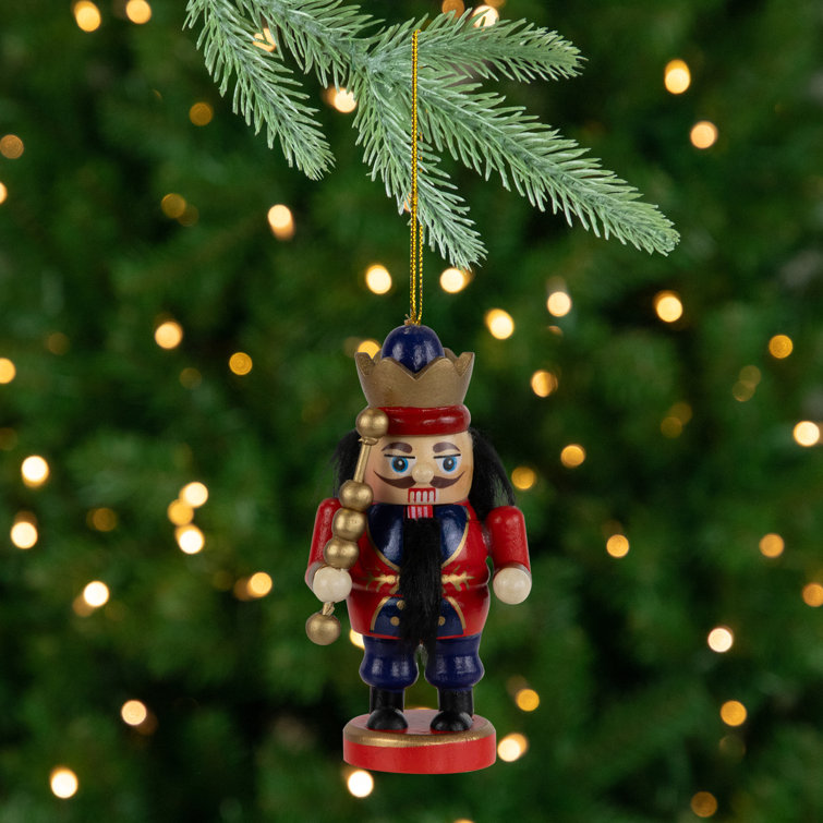 Set of 6 Multicolor Wooden Nutcracker Christmas Ornaments