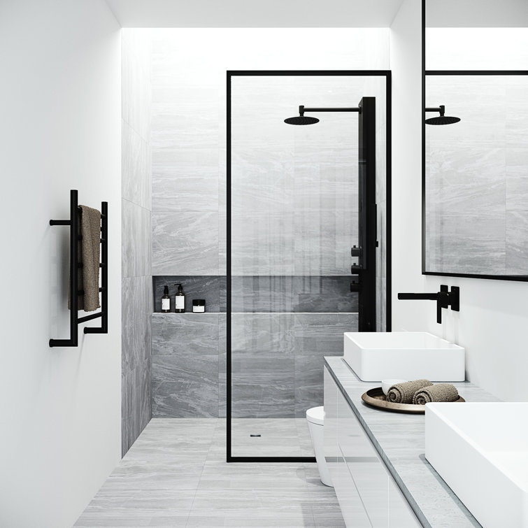 Ellington 59" Matte Black Aluminum 4-Jet Shower System