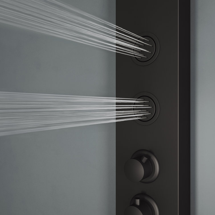 Ellington 59" Matte Black Aluminum 4-Jet Shower System