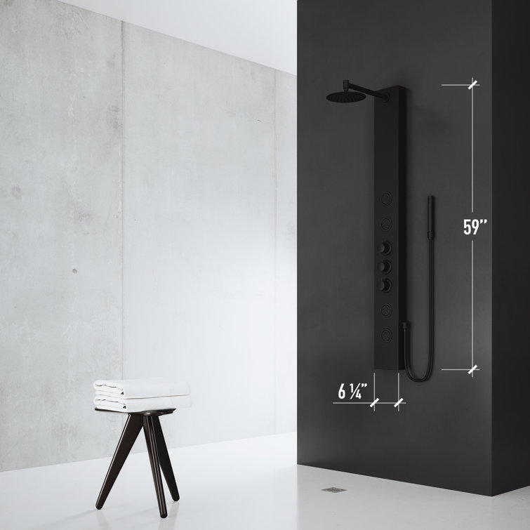 Ellington 59" Matte Black Aluminum 4-Jet Shower System