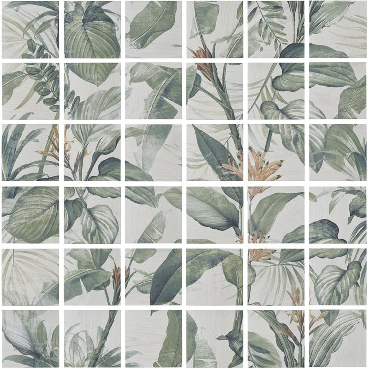 Spring Botanical Matte Porcelain 8" x 8" Tile Mural