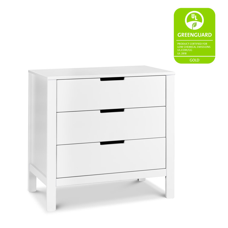 Colby Modern White 3-Drawer Nursery Dresser with Soft Close