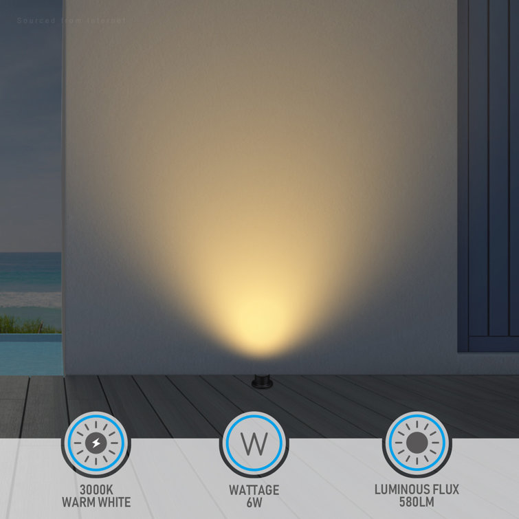 Black Aluminum 6W LED In-Ground Landscape Lights, Pack of 6