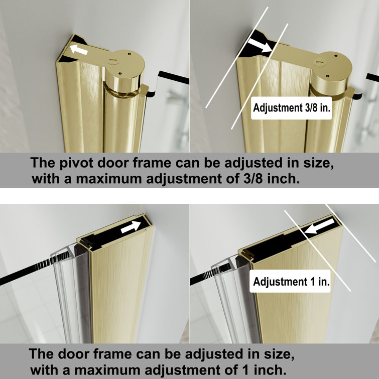 Brushed Gold Frameless Bi-Fold Shower Door with Clear Tempered Glass
