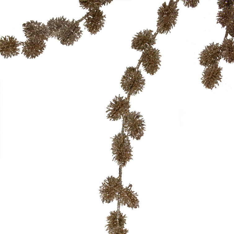 Gold Glittered Artificial Thistle Christmas Spray - 39 Inches