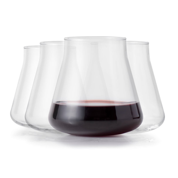 Libbey 15-Ounce Clear Tulip-Shaped Stemless Wine Glasses Set of 4