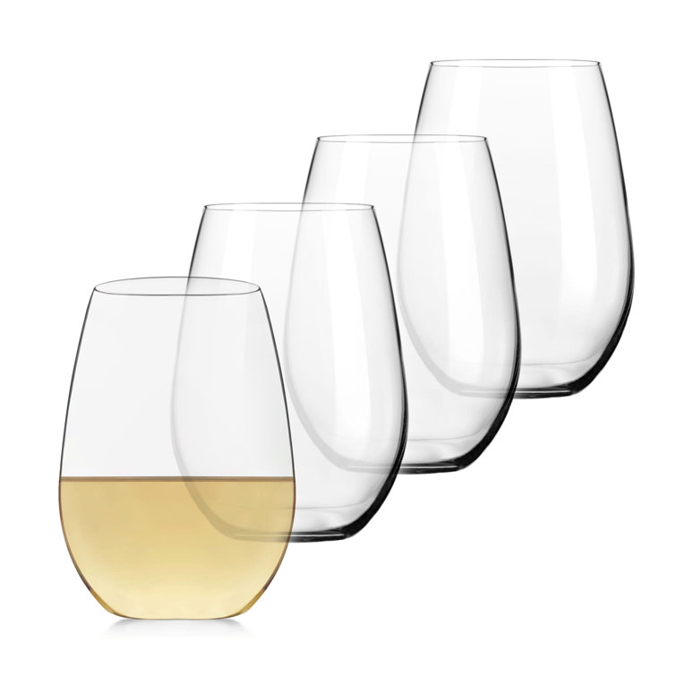 Libbey Signature Clear 21 oz Stemless White Wine Glasses Set of 4