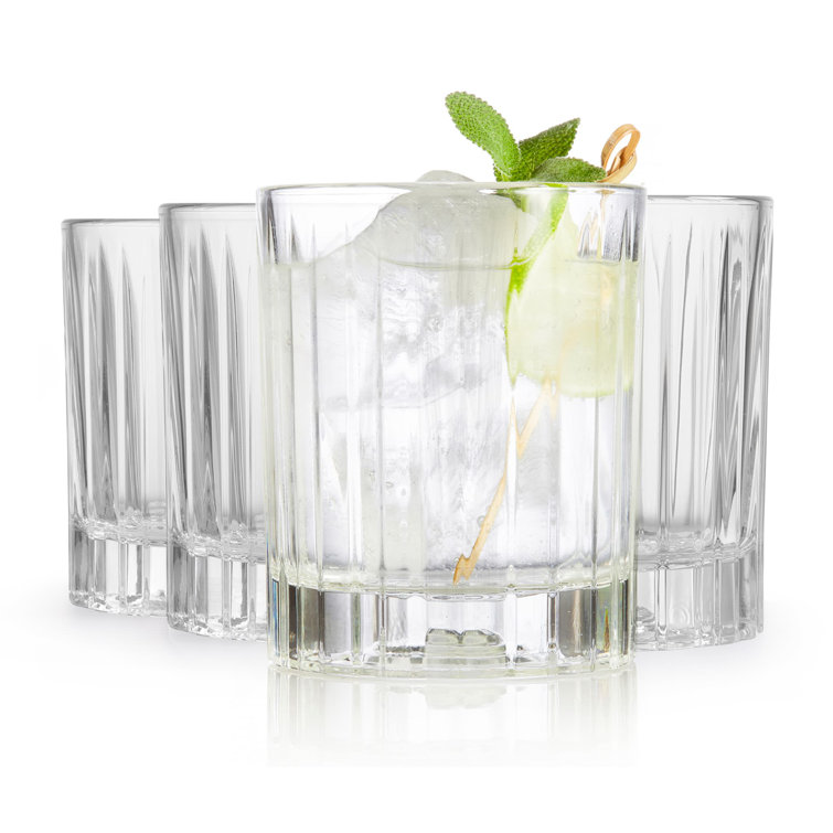 Libbey Flashback 12 oz Ridged Double Old Fashioned Glasses Set