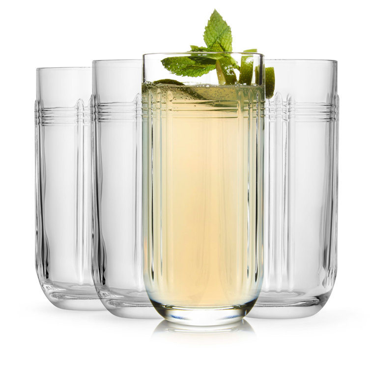 Libbey The Gats 12-Ounce Art Deco Highball Glasses Set