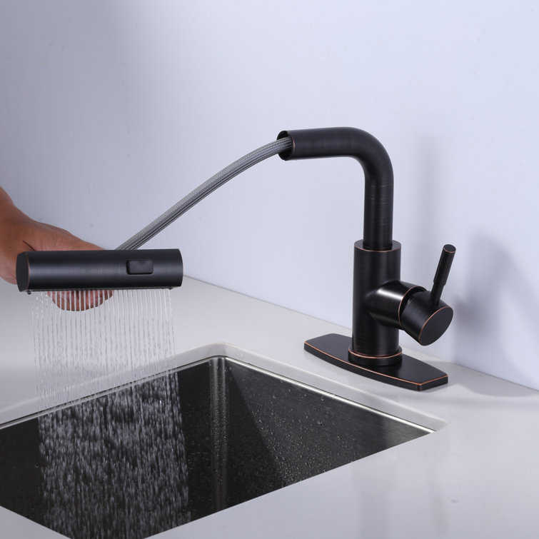Oil Rubbed Bronze Single Handle Pull-Out Spray Bar Faucet
