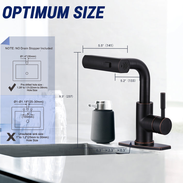 Oil Rubbed Bronze Single Handle Pull-Out Spray Bar Faucet