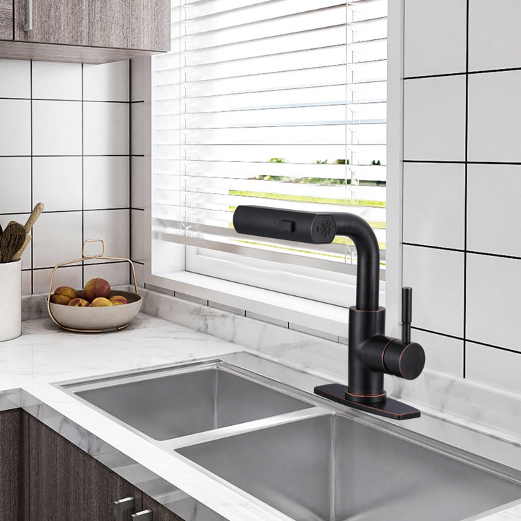 Oil Rubbed Bronze Single Handle Pull-Out Spray Bar Faucet