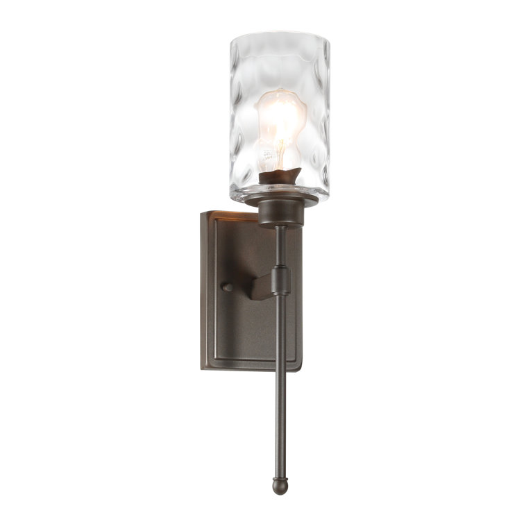 Dark Bronze Glass Shade Wall Sconce Light
