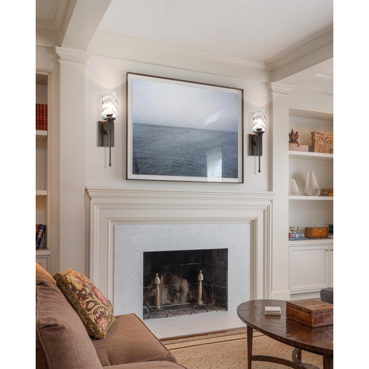 Dark Bronze Glass Shade Wall Sconce Light