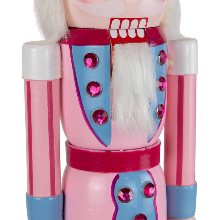 15" Pink and Blue Cake King Nutcracker Christmas Figure