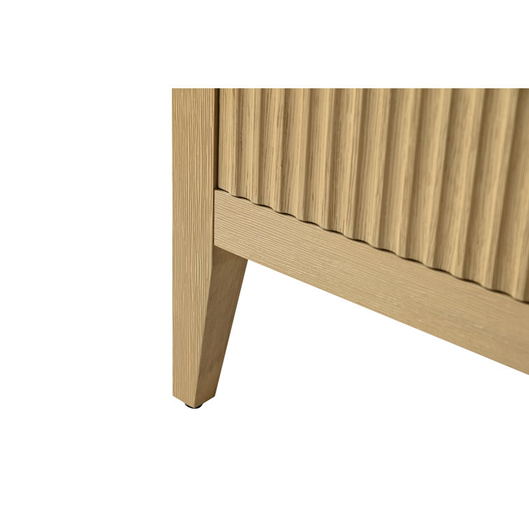 48'' Natural Oak Single Bathroom Vanity with Golden Brushed Handles