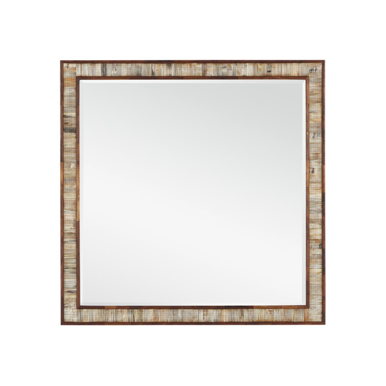 Hyson Natural Horn and Sheesham Wood Square Wall Mirror