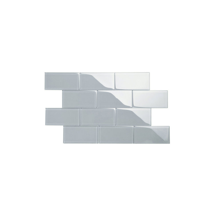 Gray 4x12 Glass Subway Wall Tile