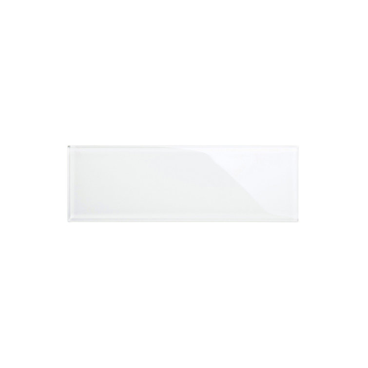 Bright White Glass Subway 4" x 12" Wall Tile