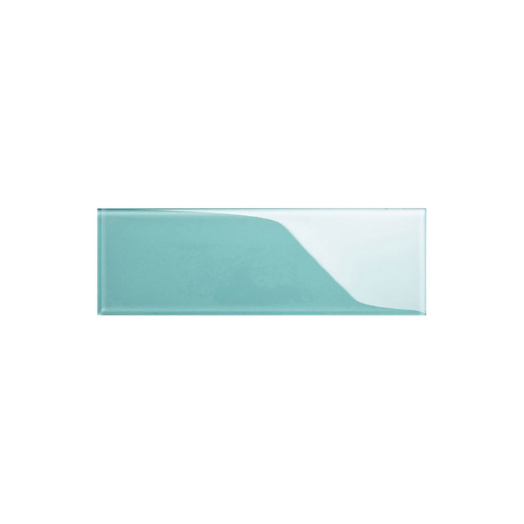 Teal 12" x 4" Glass Subway Tile for Bathroom and Kitchen