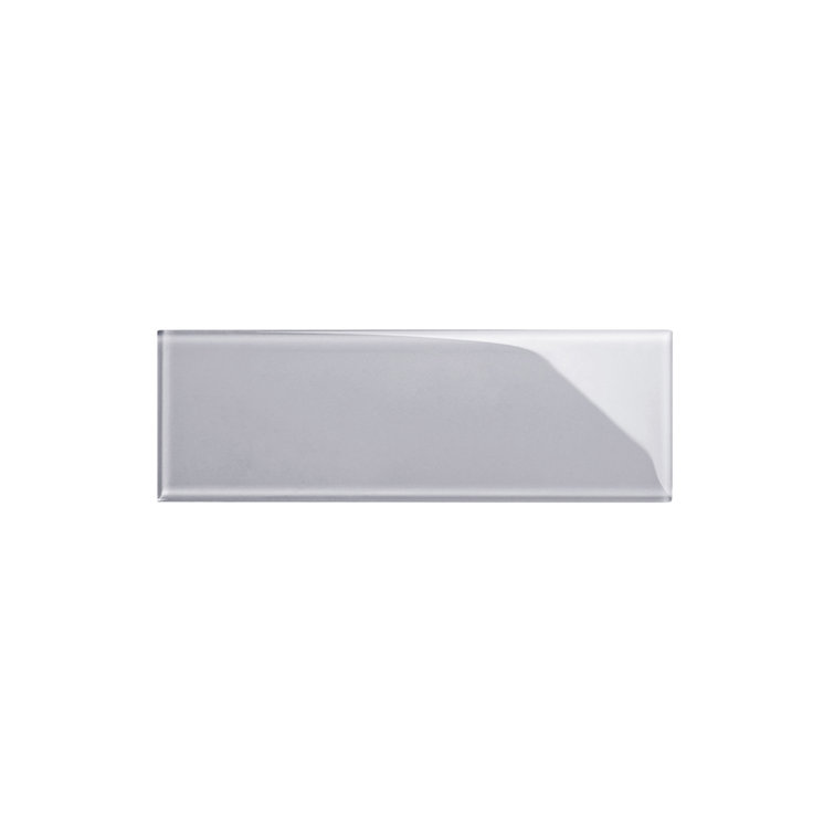 Lavender Gray Glossy Glass Subway Wall Tile 4" x 12"