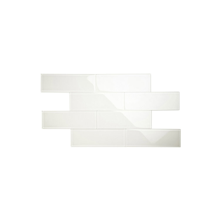 Agreeable Gray Glossy Glass Subway Wall Tile 4" x 12"