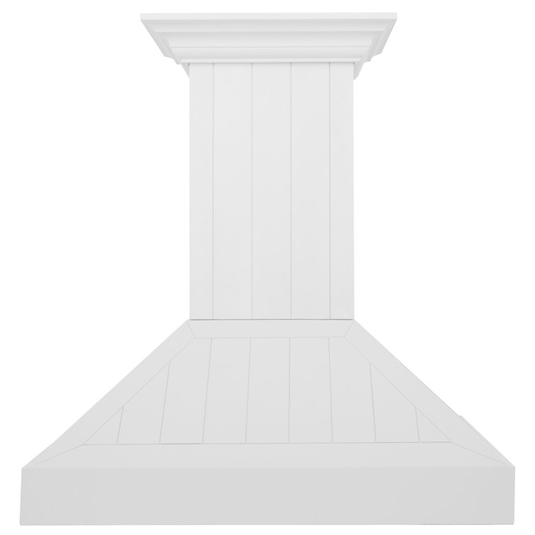 30" Cottage White Pine and Stainless Steel Wall Mount Range Hood