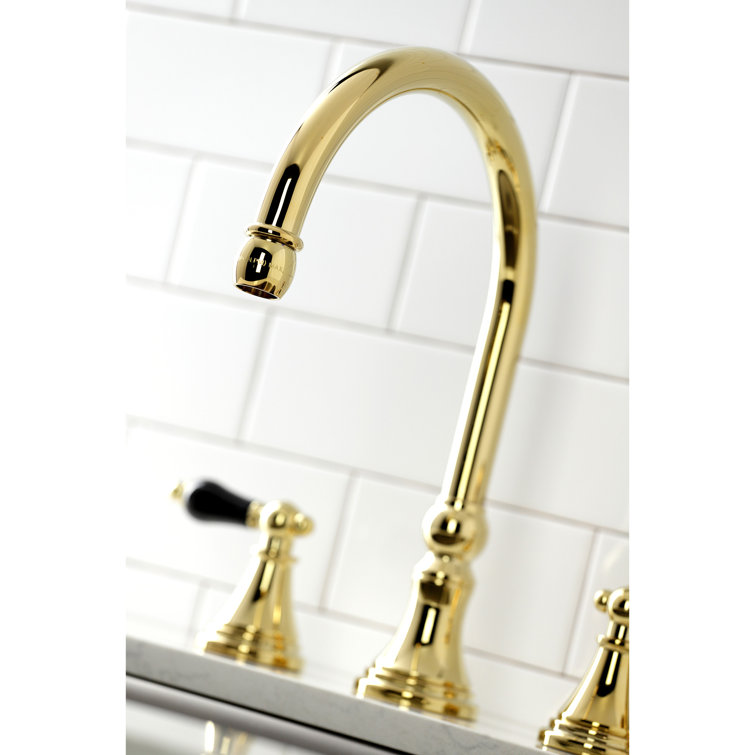 Duchess Polished Brass Widespread Kitchen Faucet with Side Sprayer