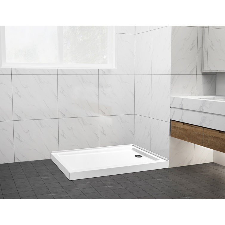 Aruba 60-Inch White Acrylic Double Threshold Shower Base