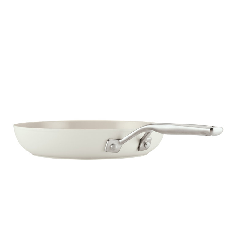 Porcelain White Ceramic Nonstick 10-Piece Cookware Set with Stainless Steel Handles