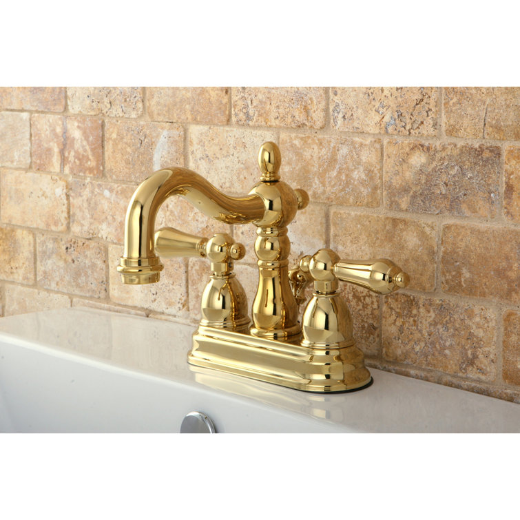 Polished Brass Victorian Style Centerset Bathroom Faucet