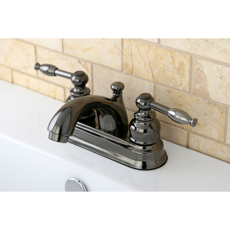 Black Stainless Steel 4" Centerset Bathroom Faucet with Dual Handles