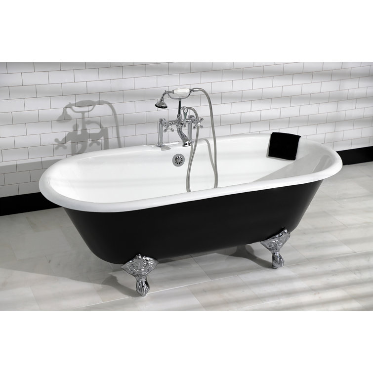 Polished Chrome Vintage Clawfoot Tub Waste and Overflow Drain