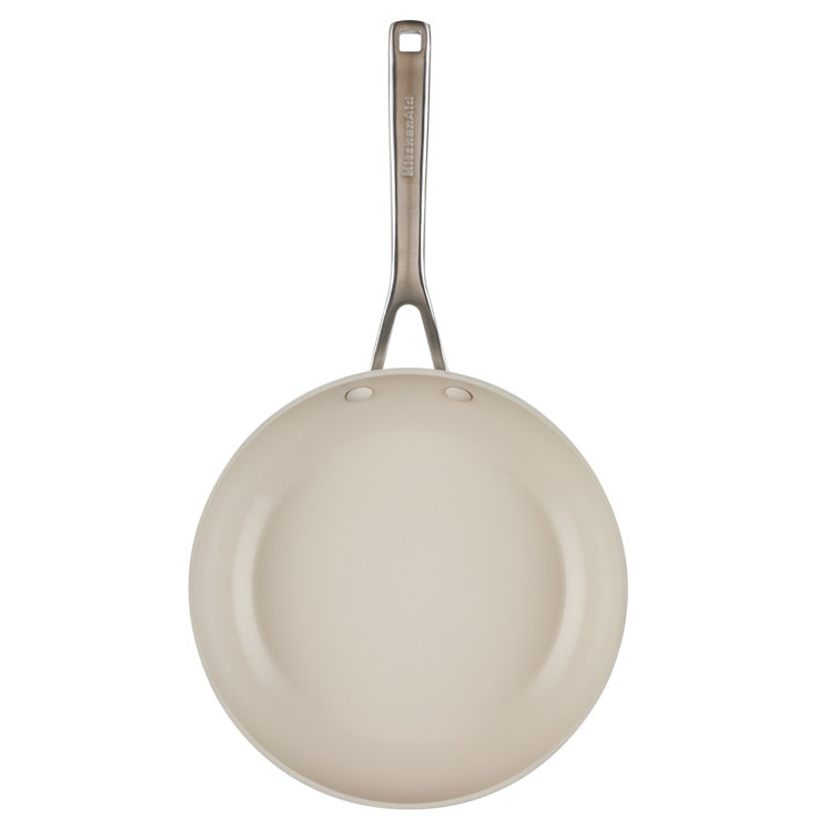 Porcelain White Ceramic Nonstick 10-Piece Cookware Set with Stainless Steel Handles