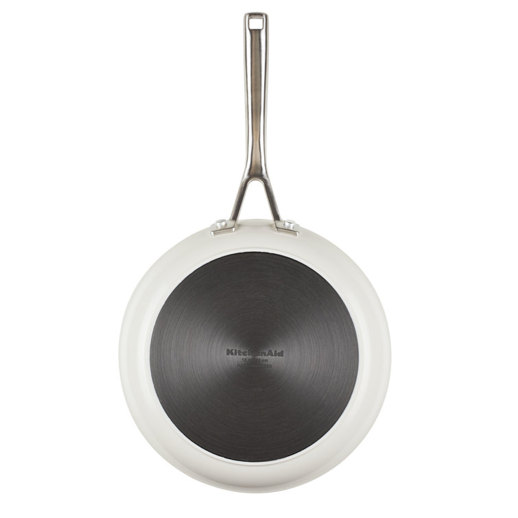 Porcelain White Ceramic Nonstick 10-Piece Cookware Set with Stainless Steel Handles