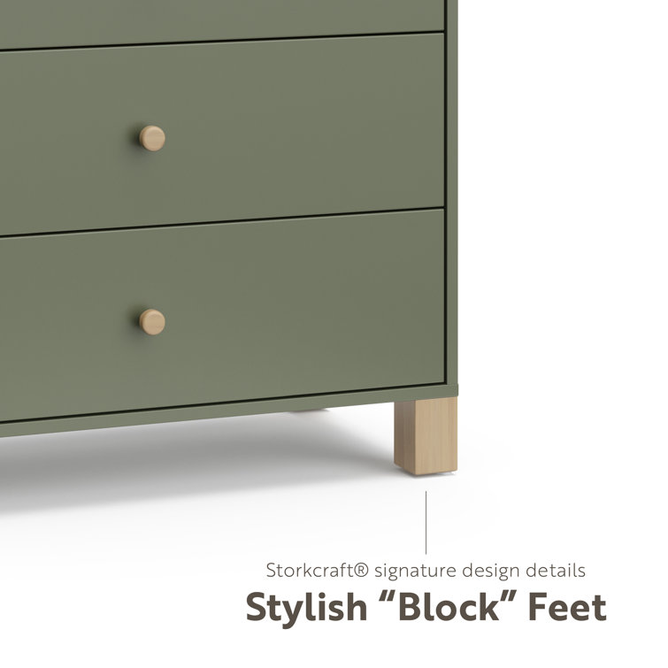 Olive and Driftwood 3-Drawer Nursery Dresser with Changing Topper