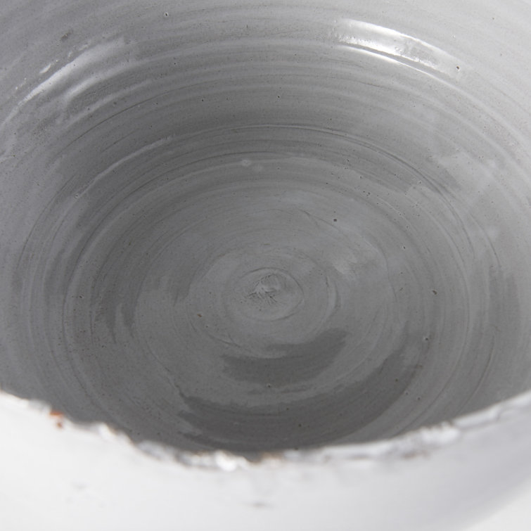 Larsen White and Gray Handcrafted Ceramic Decorative Bowl